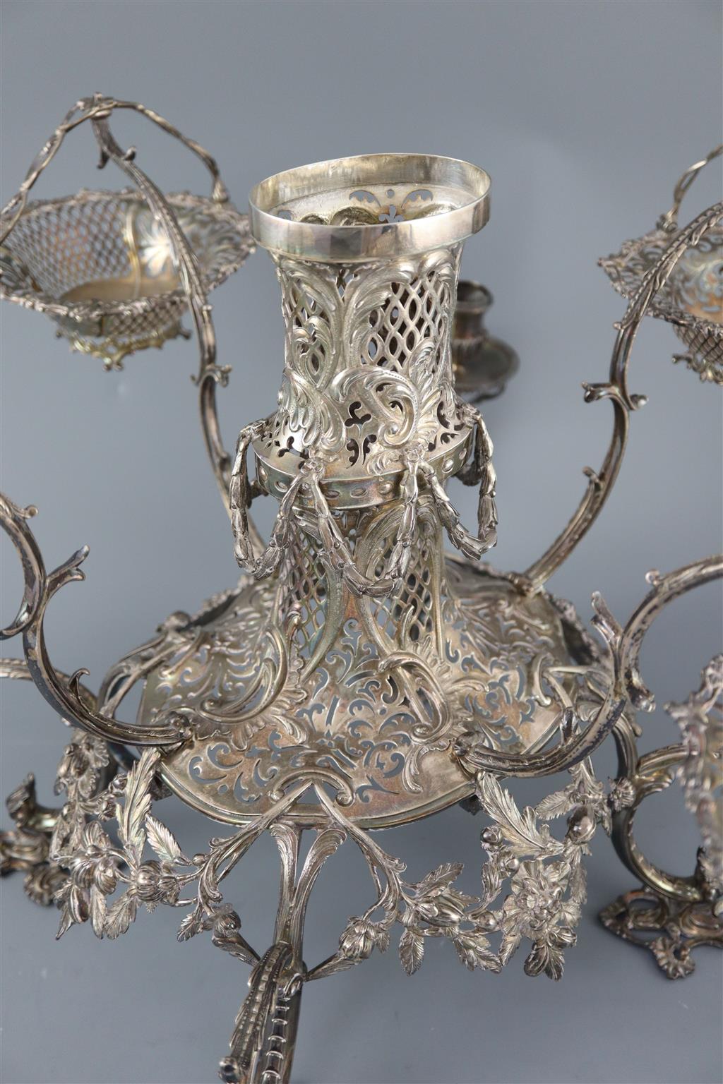A good George III silver epergne, by Thomas Pitts I,